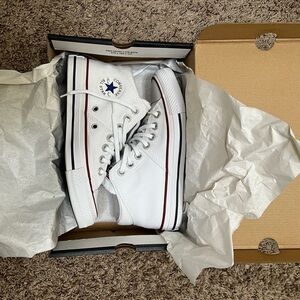 White Converse Mid-Top Size 6